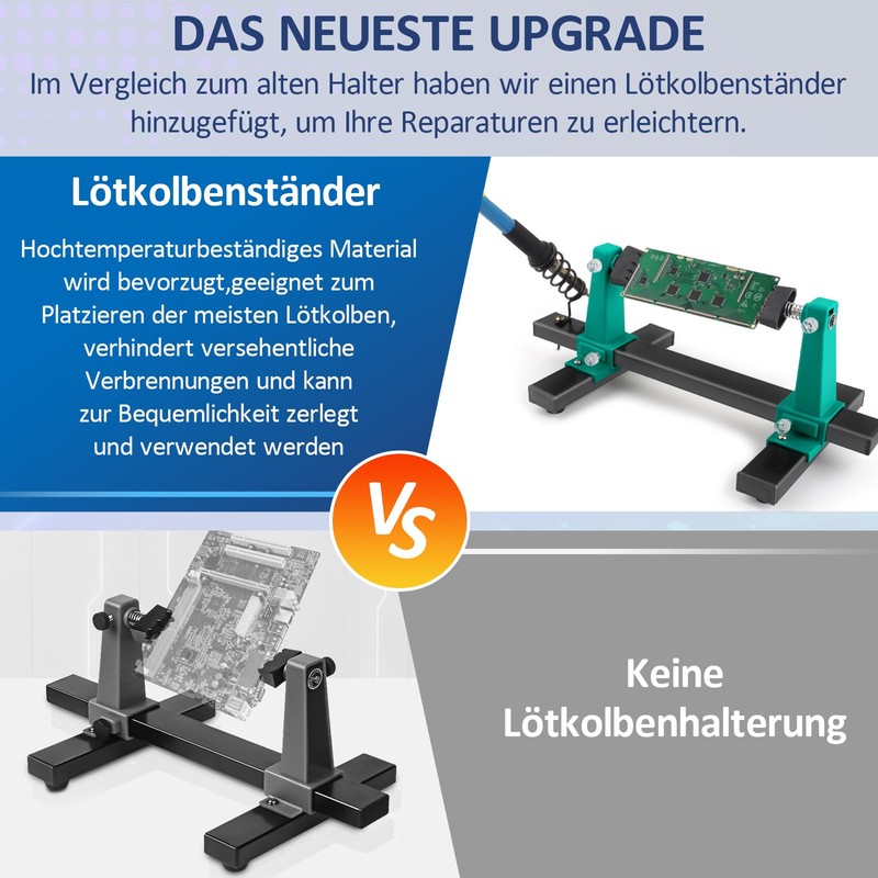 Adjustable PCB Holder for Soldering, Desoldering and Cleaning Printer Boards