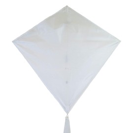 In the Breeze 3325 - Coconut 30 Inch Diamond Kite - Solid White, Fun, Easy Flying Kite