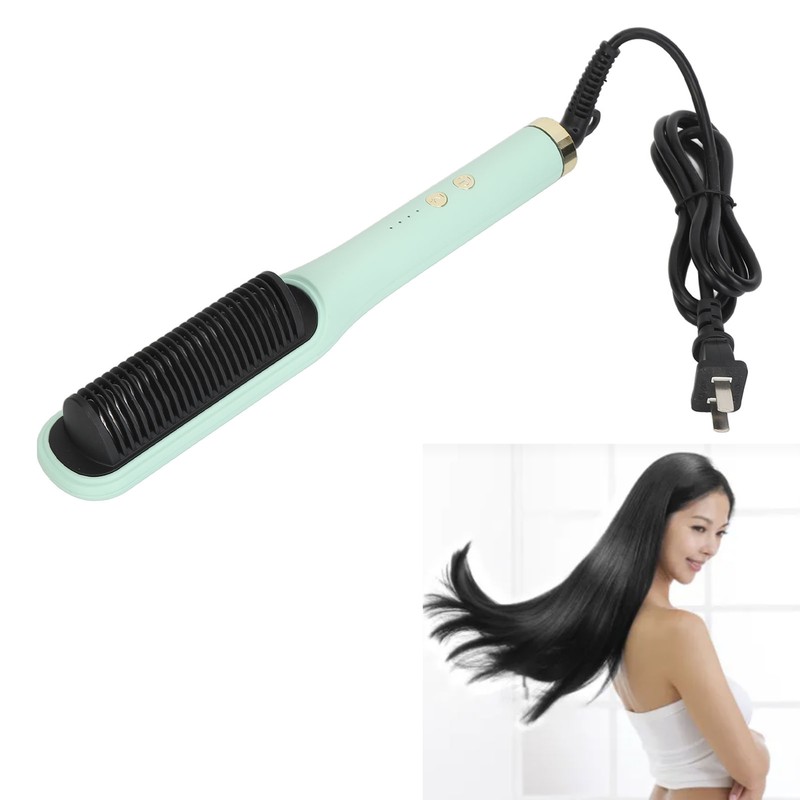 Negative Ion Hair Straightener Styling Comb Adjustable Temperature Straightening Comb