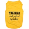 Parisian Pet Dog T-Shirt - Embroidered ' Caution Can’t Control
