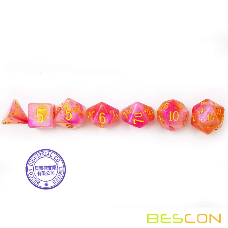 Bescon Magical Stone Dice Set Series, 7pcs Polyhedral RPG Dice