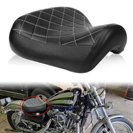PSLER Sportster Driver Seat, Motorcycle Front Rider Driver Solo Seat Cushion for Sportster 883 1200 72 48 1983-2003, Diamond, Black