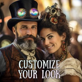 UMBRELLALABORATORY Rave Kaleidoscope Goggles Vintage style Steampunk Glasses Rainbow Diffraction Lenses