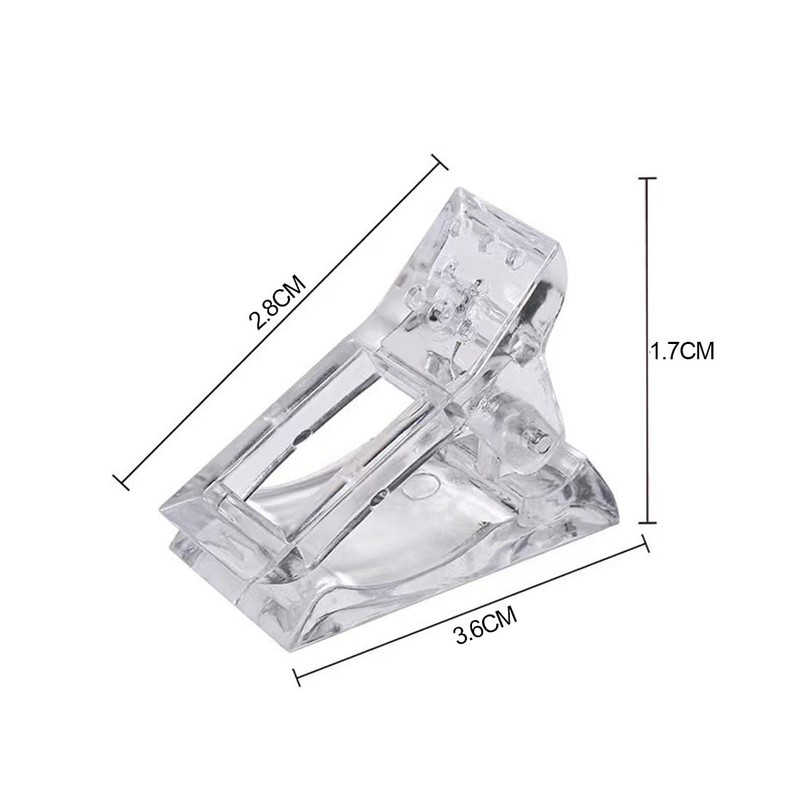 Pack of 10 polygel nail clips, nail tool clip, transparent
