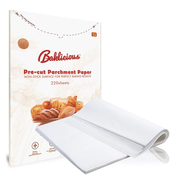Baklicious 220 pcs Parchment Paper Sheets 9x13/12x16 White Parchment Sheets