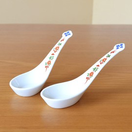 Astragalus Spoon, Set of 2, Set of 2, Arita Ware Flower Painting