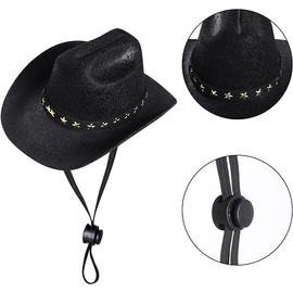 SLOTHCITY Cowboy Pet Hat Cosplay Cap for Dogs and Cats Six Colors (Black, Large)