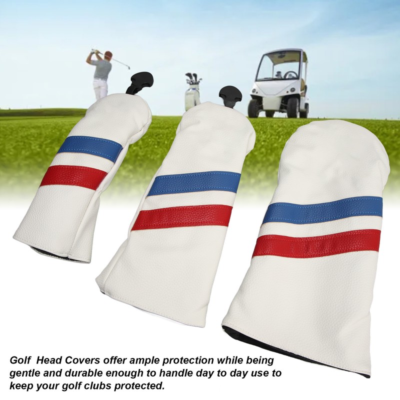 3PCS Golf Club Head Cover for Driver Fairway Woods Headcovers