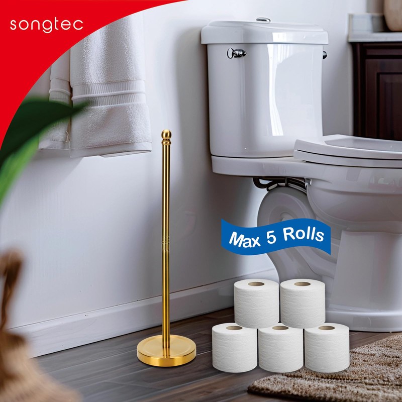 Songtec Toilet Paper Holder Stand Reserve for Bathroom, Holds 4/5