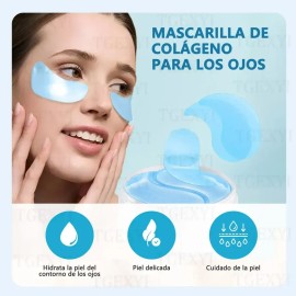 TGEXYI 60 Pares Hydrogel Ojos Colágeno Hidratante mejora las ojeras, fatiga ocular, disminuye la hinchazón y suaviza las líneas finas de expresión