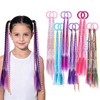 TOKUFAGU 12 PCS Colored Braided Hair Extensions for Kids, Beaded