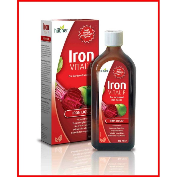 Hubner Iron Vital, Liquid Iron Supplement (Great Tasting!), 250ml / Natural Fruit Flavour