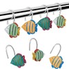 CandyGrid Fish Shower Curtain Hooks Rings for Under The Sea