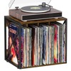VYUOL Vinyl Record Storage,Vinyl Record Holder Up to 80-100 Albums,4-Compartment