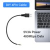 PNGKNYOCN 30cm USB DIY Pigtail Cable, 22AWG 5V/3A USB A