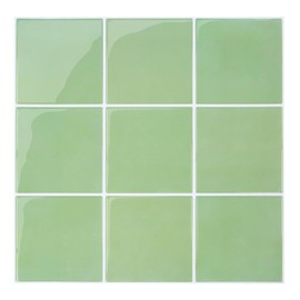 COMSTICKC Thicker Green Peel and Stick Backsplash,10 Pcs of 12''x12'', 3D Peel and Stick Tile Stickers Vinyl Backsplash Kitchen Bathroom Waterproof Removable