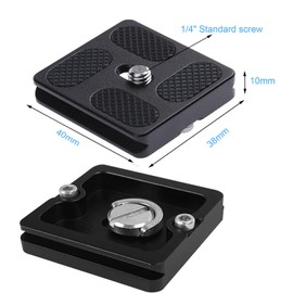Regetek Aluminum PU-40 Quick Release Plate with 1/4" Screw, Universal Slide-In 40mm*38mm QR Plate for Manfrotto Arca Swiss Benro Acratech Kirk Wimberley Gitzo RRS MARKINS SUNWAYFOTO Kangrinpoche SIRUI