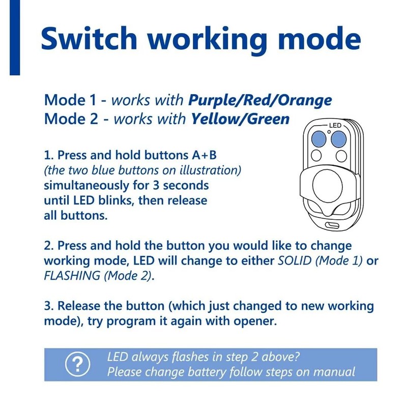 Universal 4 Buttons Remote Control Code Grabber for Gate Channel