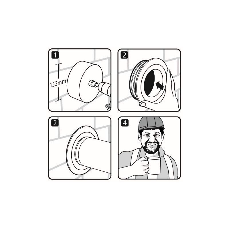 PipeSnug - Soil Pipe Collar and Seal, Black 110mm (4")