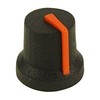 Soft Touch Knob Rubber BLK/ORG 16.2mm - 1 Piece -
