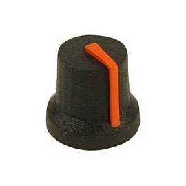 Soft Touch Knob Rubber BLK/ORG 16.2mm - 1 Piece - MC170843CR