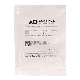 American Orthodontics Ligatures 20 Stick Pearl | 50 Sticks/1,000 Per Pkg | Made in the USA | Hypo-Allergenic, Non-Latex, Medical Grade Polyurethane Elastic Bands | .045 Inner / .115 Outer Diameter
