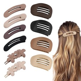 Lumbor37 Accesorios para el Cabello Elegante, Pinzas Planas para el Cabello, 10 Unidades, Pinzas Ergonómicas Curvadas con Agarre Antideslizante, 3 Estilos