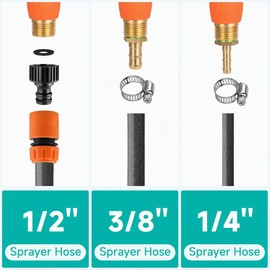 All Metal Replacement Sprayer Wand, 1/4" & 3/8" Brass Barb Sprayer Wand with Stainless Steel Shut off Valve & 2 Hose Clamps (29 Inches)
