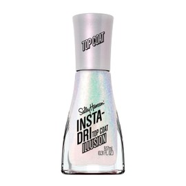Sally Hansen Insta-Dri Nail Polish Top Coat | Quick Dry, Long Lasting, Streak-Free Shine, Sheer | Illusion | Shimmery White Nail Polish