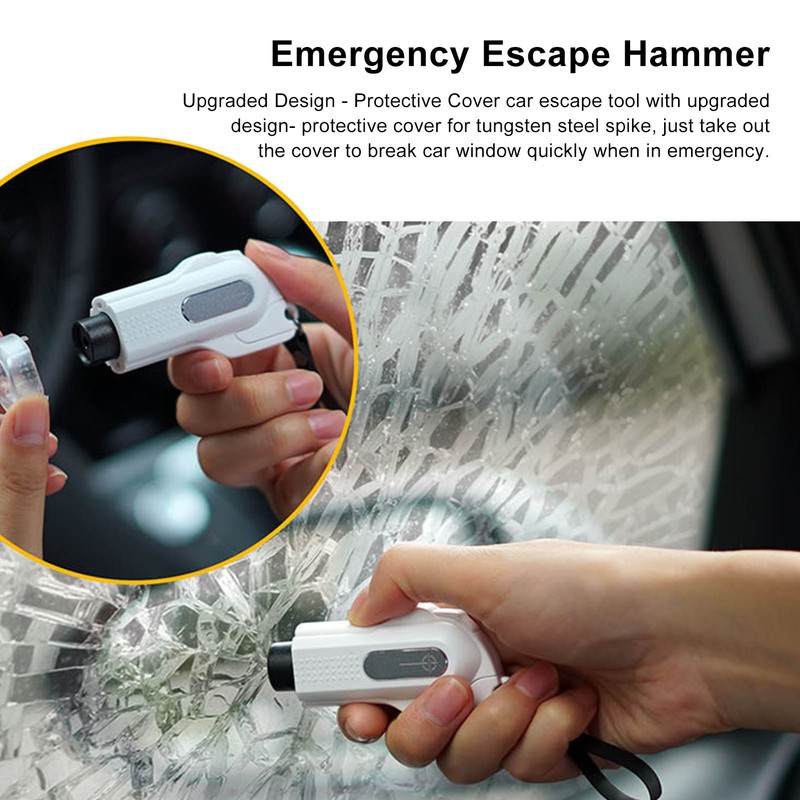 2 in 1 Car Window Breaker Seatbelt Cutter Safety Hammer