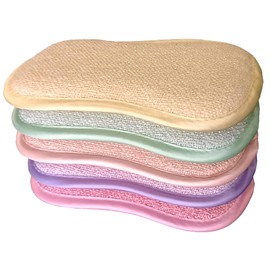 Epongenio MYBO TV Sponge Double Sided Reusable Machine Washable Scratch Resistant and Various Surfaces Pastel 11 x 17 cm Pack of 5