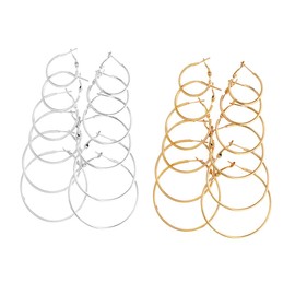 COLLBATH 12 Pairs Earrings for Girls Ladies Suits Hoop Earring Earrings for Women Orrous Gold Earrings Silver Earrings Jewelry for and Roll 6 Piece Set Miss