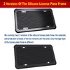 Aootf Black License Plate Frames-2 Pack Silicone License Plate Cover