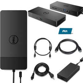 Dell WD19S 180W Docking Station (130W Power Delivery), Dell Dock Station for Laptop, Dual 4K Monitor Support, with 180W Power Adapter, DisplayPort & HDMI Cable (Renewed)
