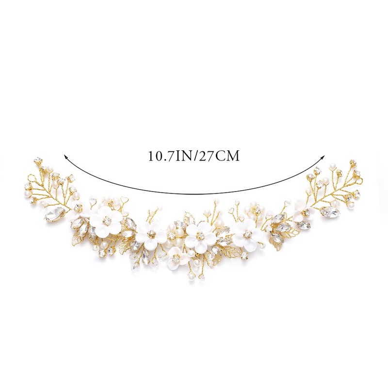 Gorais Diadema de flores para novia de boda con cristales