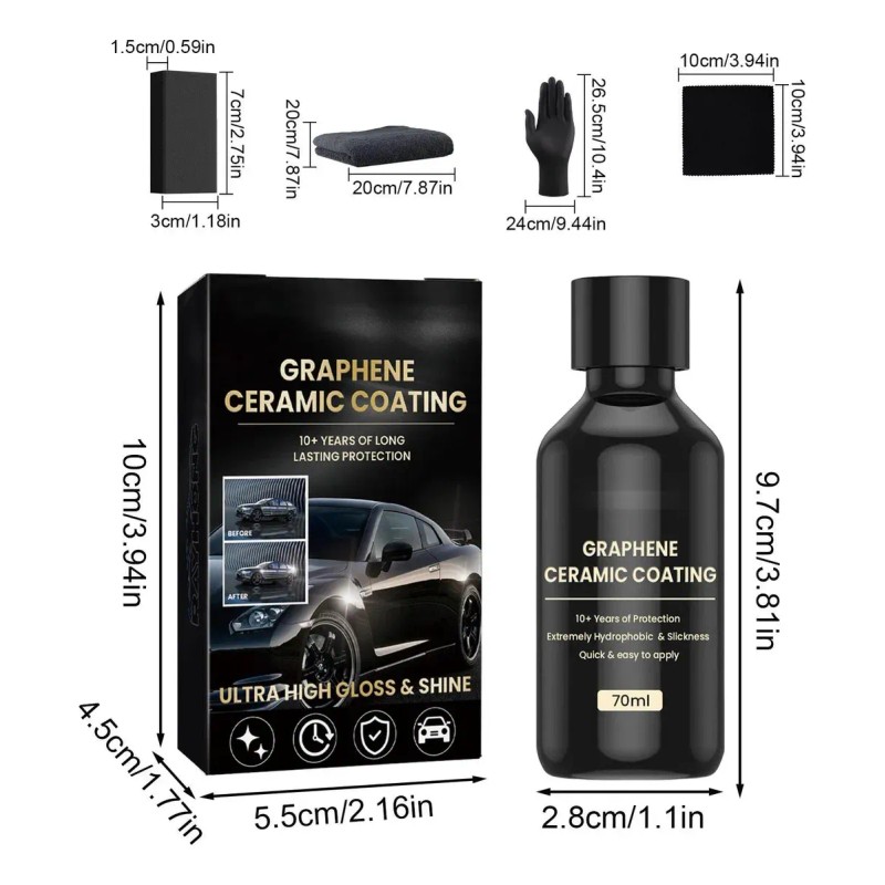Revestimiento Protector Brillante De Cerámica De Grafeno Par
