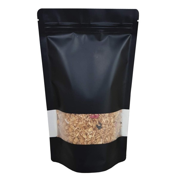 RIGHTPAK Stand Up Pouch 25 Pieces 13cm x 21cm Black