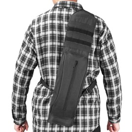 MAGARROW Archery Quiver Back Arrow Quiver Adjustable Molle Arrow Holder with Large Storage Bag for Hunting Targets Practice Shooting (Black - For Right-Handed)