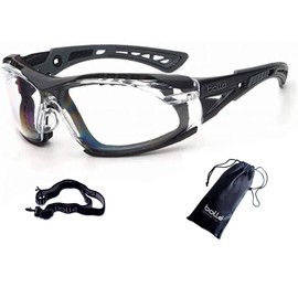 Bolle SAFETY Volley Rush Plus Wolf Gray Gasket Kit & Cloth Pouch + CIWS Original Cleaning Cloth for Survival Game Glasses Shooting Protective Glasses (Clear Lenses)