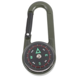 Kisangel Compact Carabiner Compass, Multi-Functional Hiking Keychain Zinc Alloy Survival Tool for Outdoor Adventures Camping Travel Daily Use