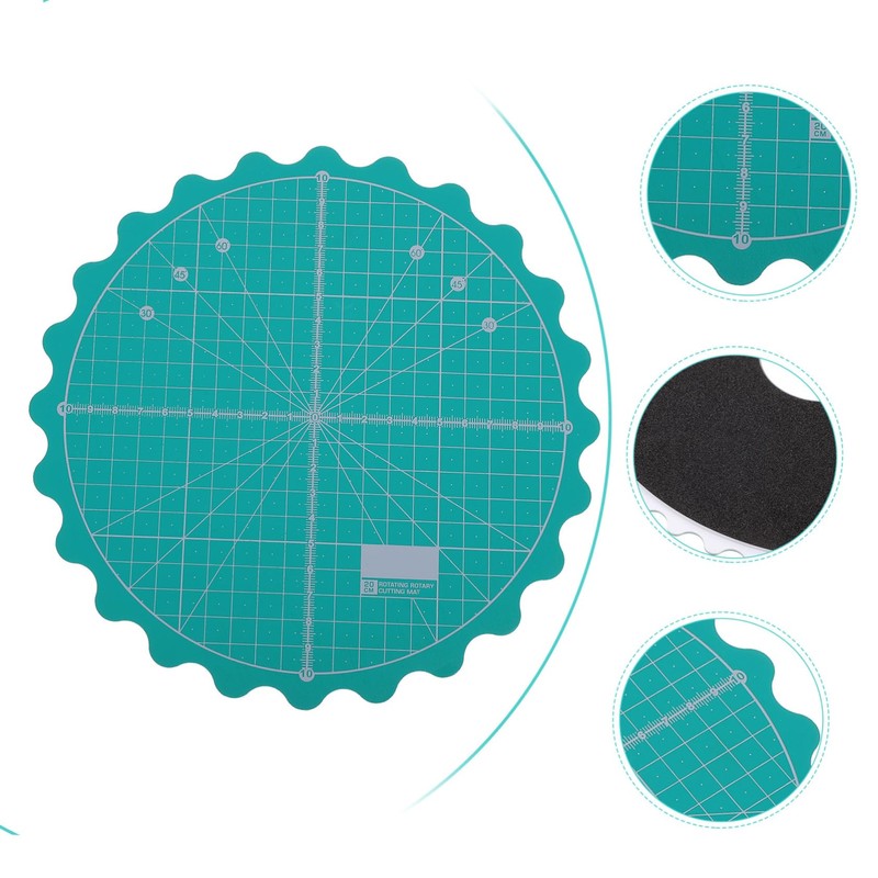 LALAFINA 1Pc Self Healing Rotary Cutting Mat Durable Round Turntable