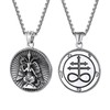 OIDEA Leviathan Satanic Brimstone Cross Necklace for Men - Alchemical