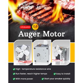 Grill Replacement Parts Kit, 2.0RPM Auger Motor, Induction Fan Kit, Fire Burn Pot and Hot Rod Ignitor, Power Cord for Traeger Pit Boss Wood Pellet Grill Replacement Parts, Traeger Grill part with Fuse