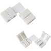 WOWLED 10-Pack 4 Pin 10mm L-Shape Strip Light Connector Clip,