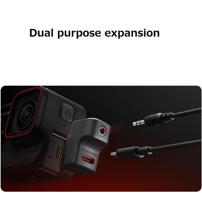 Twaxl Audio Adapter (Horizontal) Audio Head for Insta360 Ace Pro/Ace