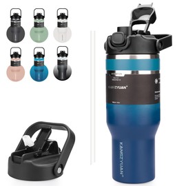 KZYBODY Tumbler, 33.8 fl oz (1,000 ml), Straw Included, Large Capacity, Vacuum Insulated, Stainless Steel Water Bottle, Cold Insulation, Wide Mouth, Direct Drinking, Lid and Handle, Convenient to
