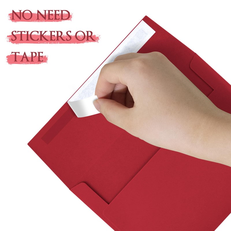 50 Pack A2 Envelopes for Invitations,4.37x5.75 inches,A2 Envelopes Red Self