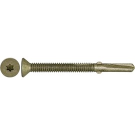 #12x2-1/2" Reamer Tek Torx/Star Head Self-Drilling Wood to Metal Screws - 1 lbs (approximetely 50 Tek Screws) - Tek Screws for Flatbeds, Trailers, or for Fastening Wood to Steel - T-25 Torx Screw Head