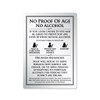 No Proof of Age No Alcohol Sign Pub Bar Restaurant