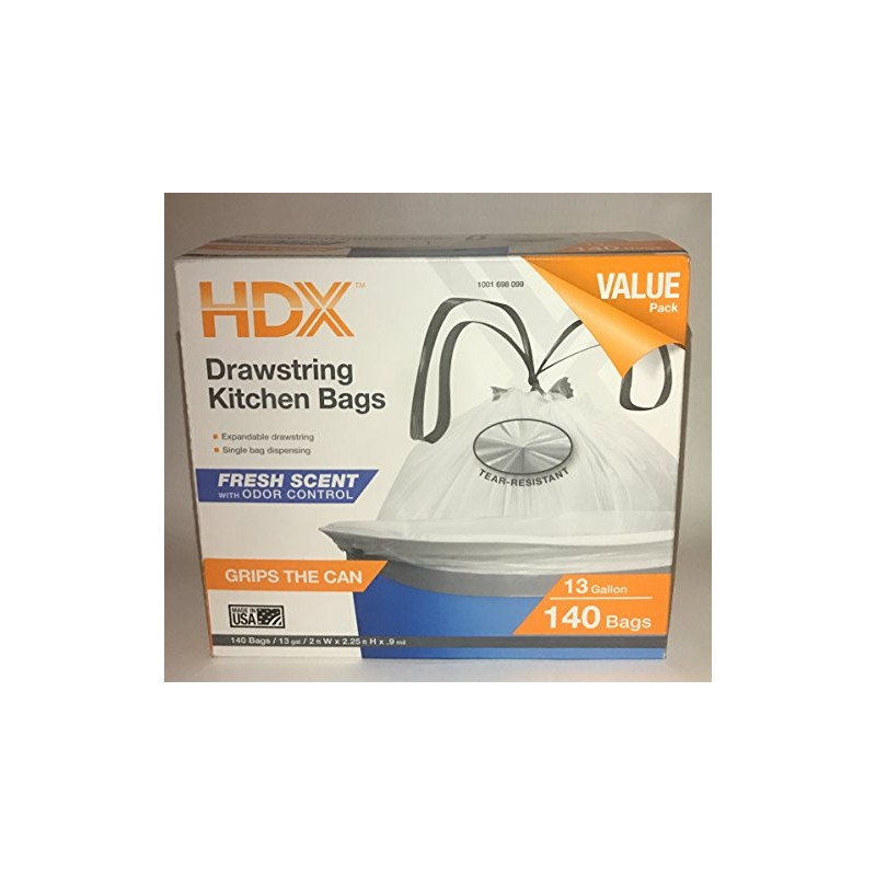 HDX Drawstring White Kitchen bags/ 140 count